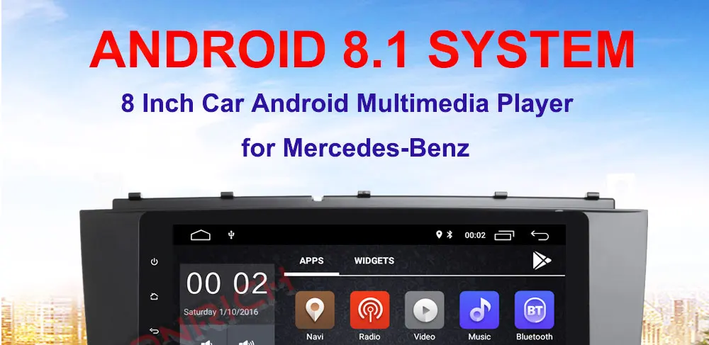 Sale 2 Din Android 8.1 Car Multimedia Player No DVD For Mercedes BenzC-Classs CLC W203 2004-2007 C200 C230 C240 C320 C350 CLKW209 8