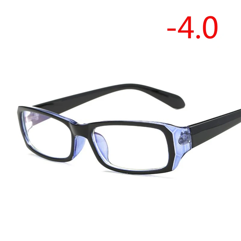 1,0-1,5-2,0 до-6,0 простая красная и синяя оправа готовая близорукость очки женские мужские короткие очки оправа с градусом - Цвет оправы: Myopia 400