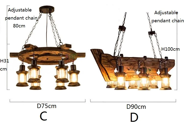 Креативная деревянная люстра в американском стиле с изображением лодки, романтическая Люстра для ресторана кофейного бара