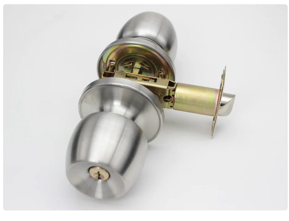 Round Door Handle Door Knobs Lock 304 Stainless Steel Entrance Passage