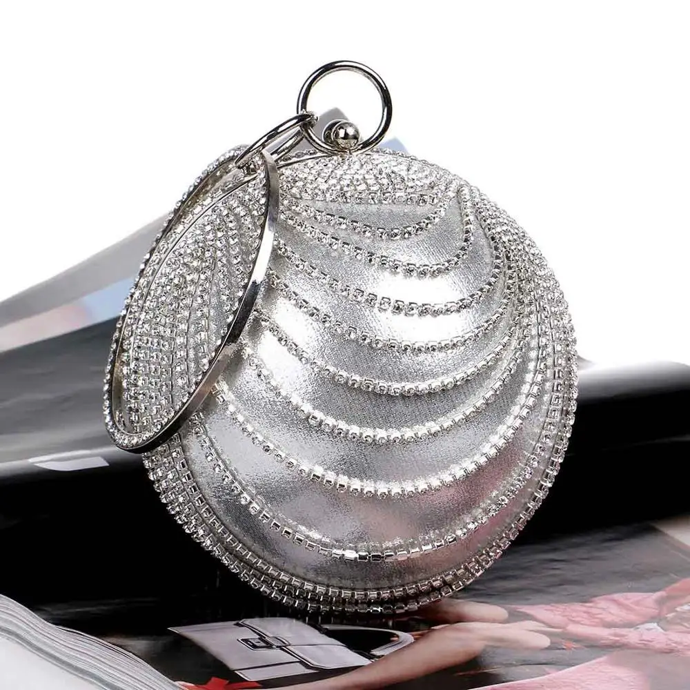 Роскошные сумки для женщин дизайнерские круглые шарообразные вечерние бриллианты сумка женская летняя на плечо свадьба день клатчи кошелек - Цвет: 8