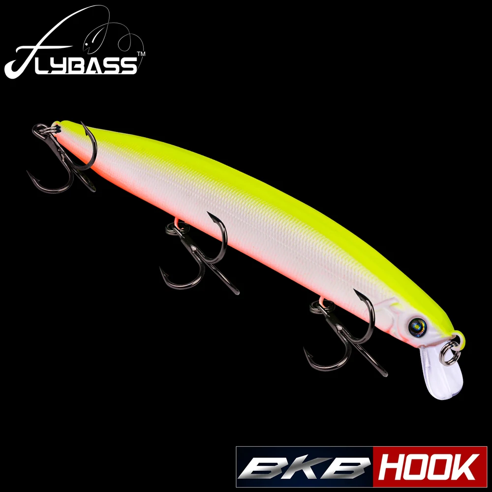 

1PC 3 Hooks Minnow Bait Fishing tackle 6 colors 14cm-5.6"/18.5g-0.66oz Fishing Lures FLYBASS Fishing Baits Bass