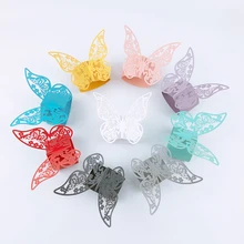 50 шт. Porta Guardanapo лазерная резка лоза Бабочка бумажные держатели-колечки для салфеток Сувениры и подарки вечерние свадебные украшения для приглашений