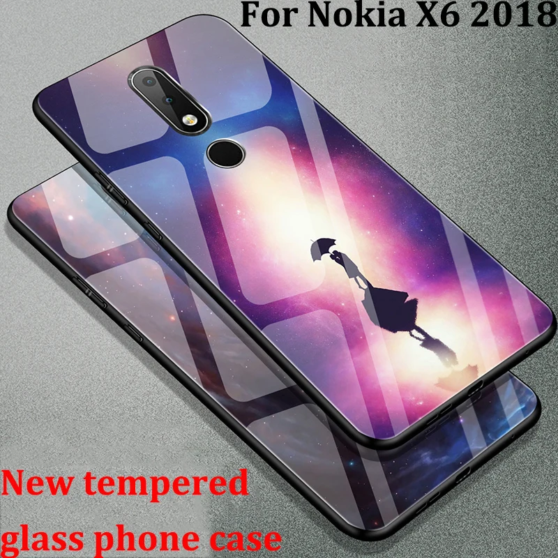 Чехол из закаленного стекла для Nokia X6 2018 модный зеркальный чехол X 6 TA 109 чехлы