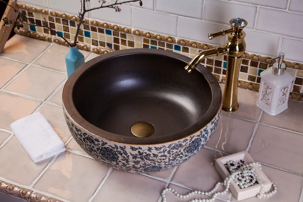 China Artistic Handmade Europe Vintage Lavabo Washbasin Ceramic Bathroom Sink Art Counter Top ceramic art basins (5)