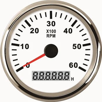 

0~6000RPM Tachometer Diesel Engine Tacho Rev Counter With hour meter 85mm Red Backlight for Marine Truck Car Outboard