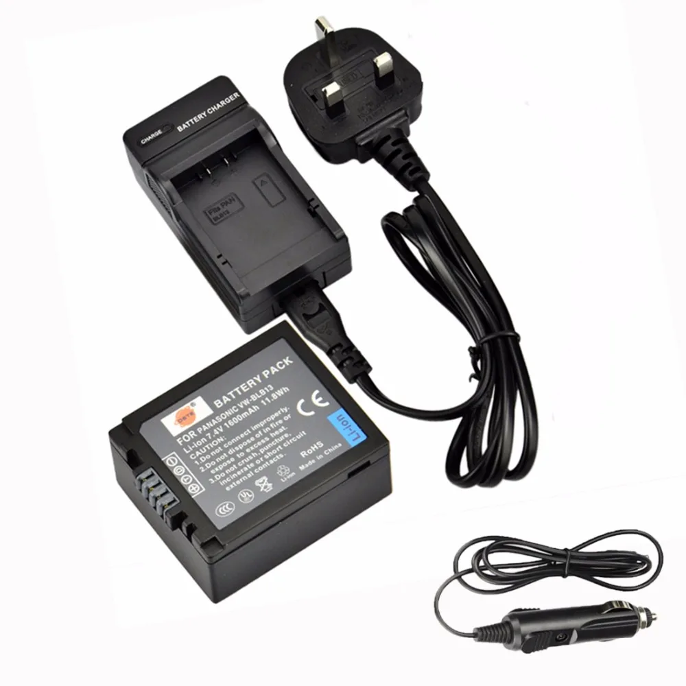 DSTE DMW BLB13E Rechargeable Battery + Travel and Car Charger for