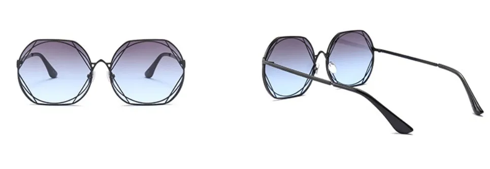 CCSPACE 5 цветов Восьмиугольные солнцезащитные очки с сеткой, мужские и женские Брендовые очки, дизайнерские модные мужские и женские очки 45418