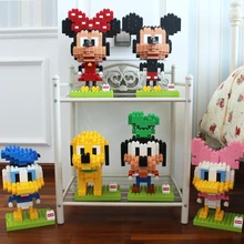 Большой размер блоки для маленьких детей аниме модель Строительные кирпичи Минни аукциона фигурки G DIY сборочные игрушки для детей Подарки