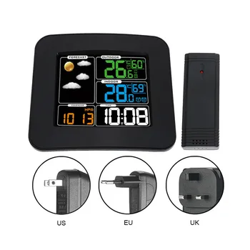 

Digital Color Wireless Weather Station with Clear LCD Humidity Dual Alarms Thermometer ALI88