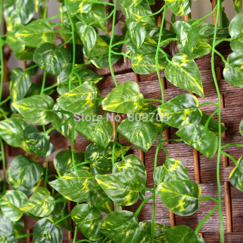 24pcs Artificial Silk 71" Money Plant Leaves Vine Ivy Rattan Cane