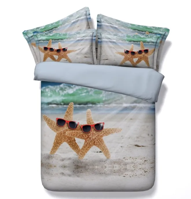 3d Sandy Beach Comforter Sets Starfish Bedding Queen Twin Size Quilt Doona Duvet Cover Bedspread Bed Sheet Linen Super King Full Super King Starfish Beddingbeach Comforter Aliexpress