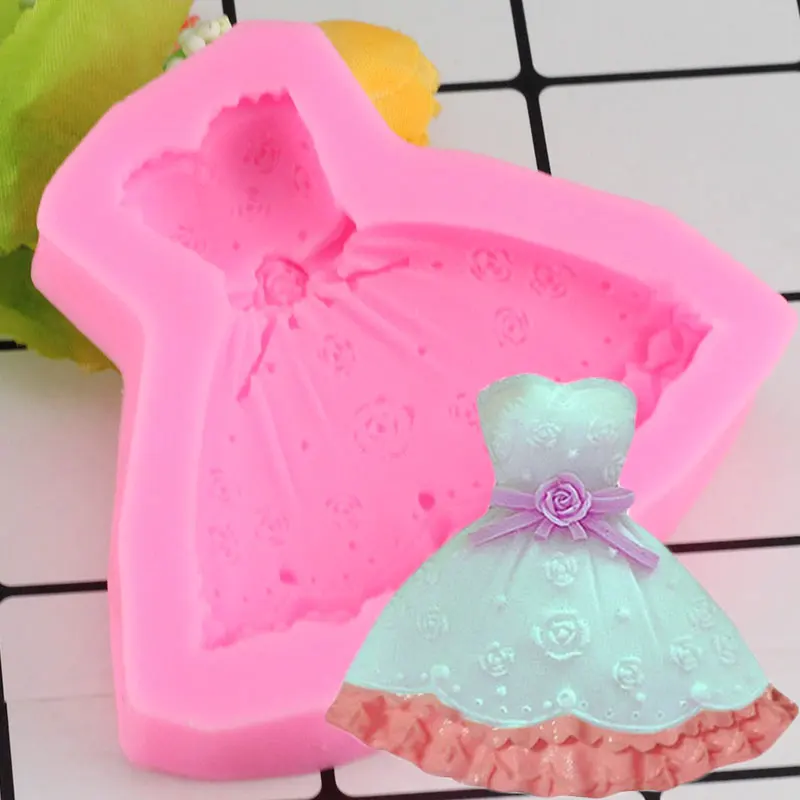

Skirt Dress Shaped Silicone Cake Mold Kitchen Baking Mold Chocolate Silicone Mold Soap Sugar Craft Fondant Cake Tools