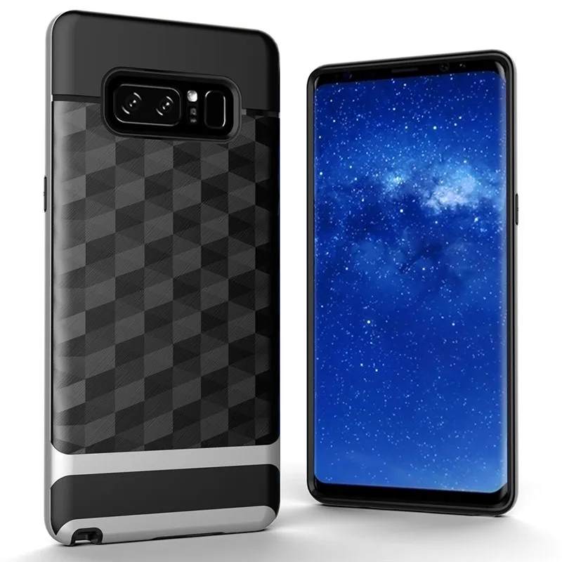 Luxury Geometric TPU+PC Brushed Plastic Hybrid Shockproof Rugged Armor Phone Back Case For SAMSUNG Galaxy Note 8 Matte Cover (8)