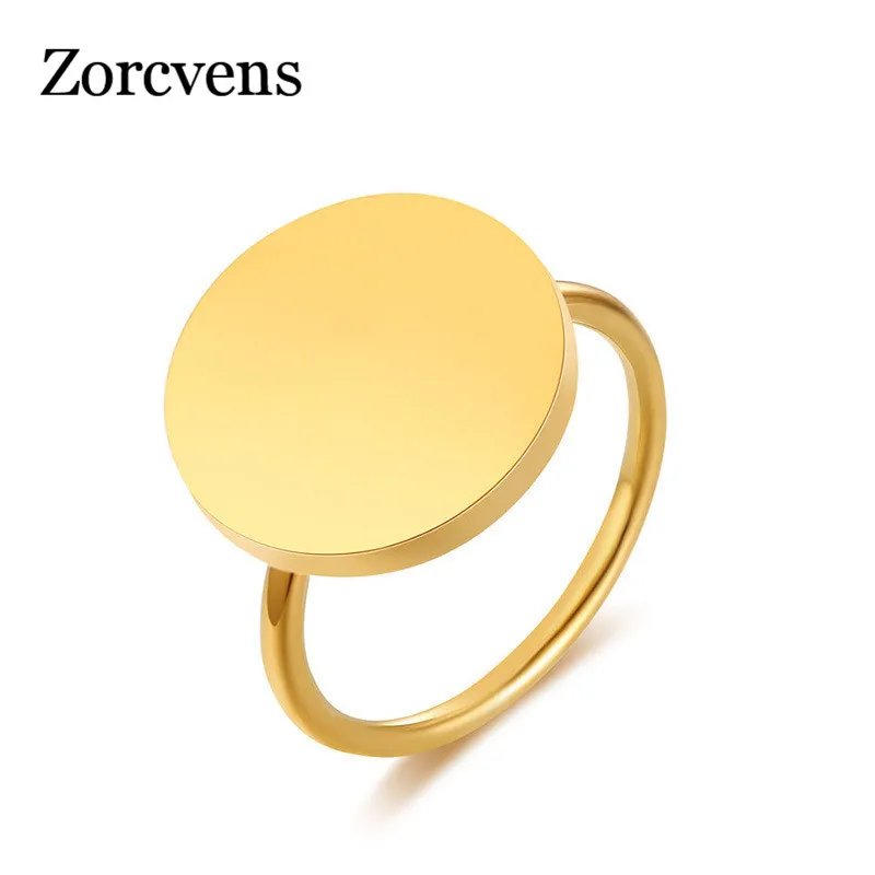 

LETAPI Vintage Rings for Women Personalized Custom Name Love Date Gold Tone Stainless Steel Round Initial Monogram Signet Ring