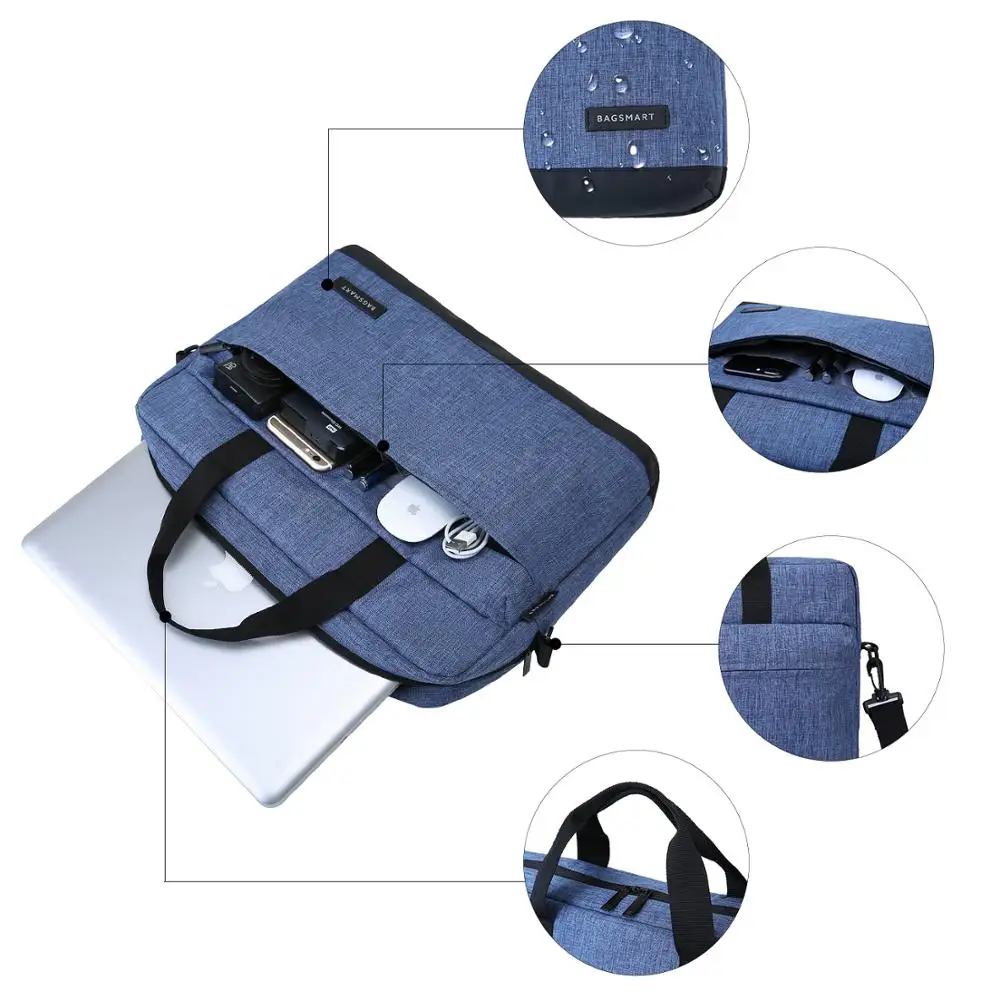BAGSMART 15.6 بوصة محمول حقيبة حقيبة حقيبة نايلون حقيبة حقائب مكتبية الأعمال حقائب كمبيوتر الأزرق BAGSMART 15.6 بوصة محمول حقيبة حقيبة حقيبة نايلون حقيبة حقائب مكتبية الأعمال حقائب كمبيوتر الأزرق