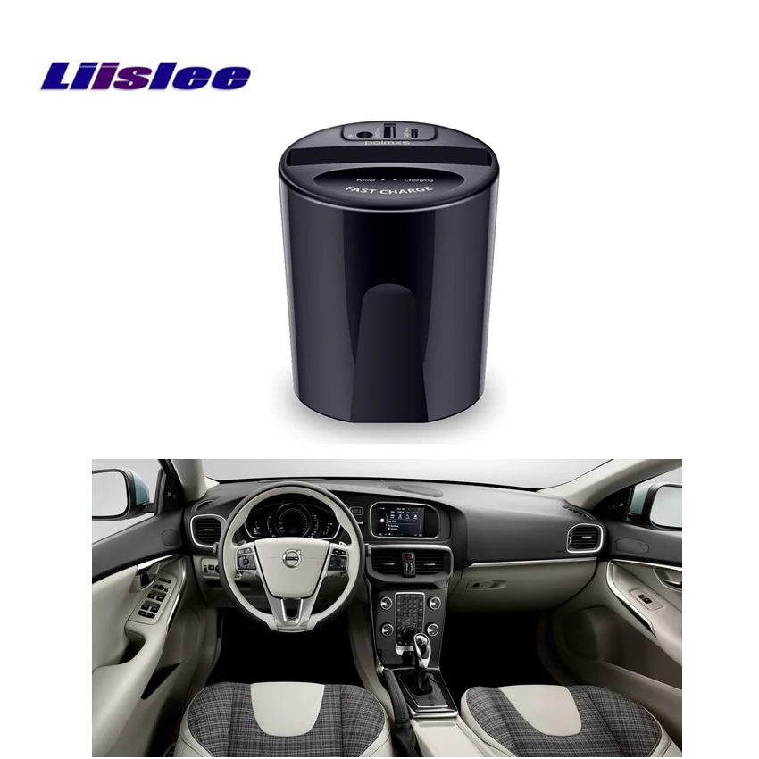 Liislee автомобильное Быстрое беспроводное зарядное устройство для Volvo V40 V50 V60 S40 S60