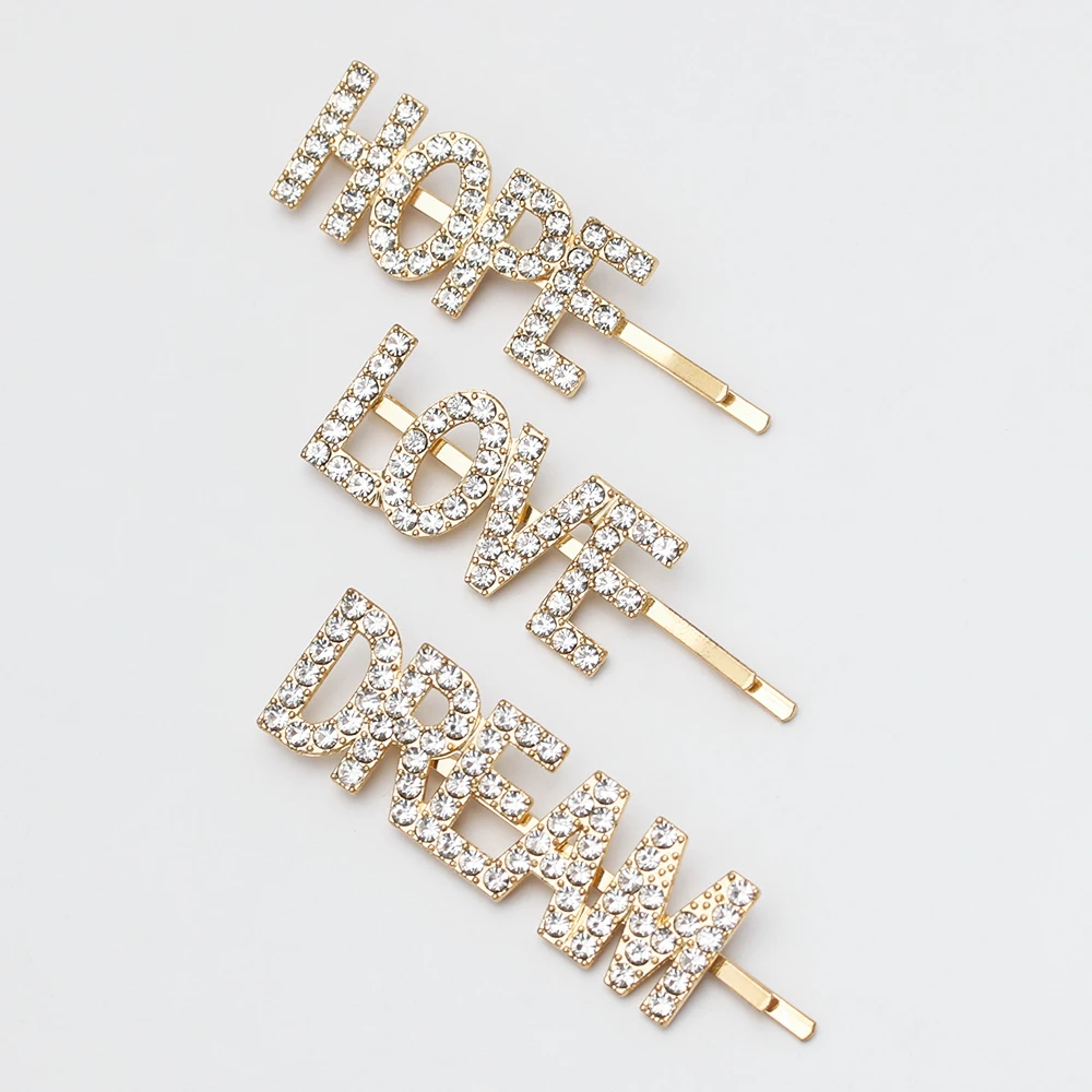 

1/3Pcs DREAM Pretty Shining Crystal Hair Clips For Ladies Girl Wedding Rhinestone Headwear Pins Beauty Tools Accessories