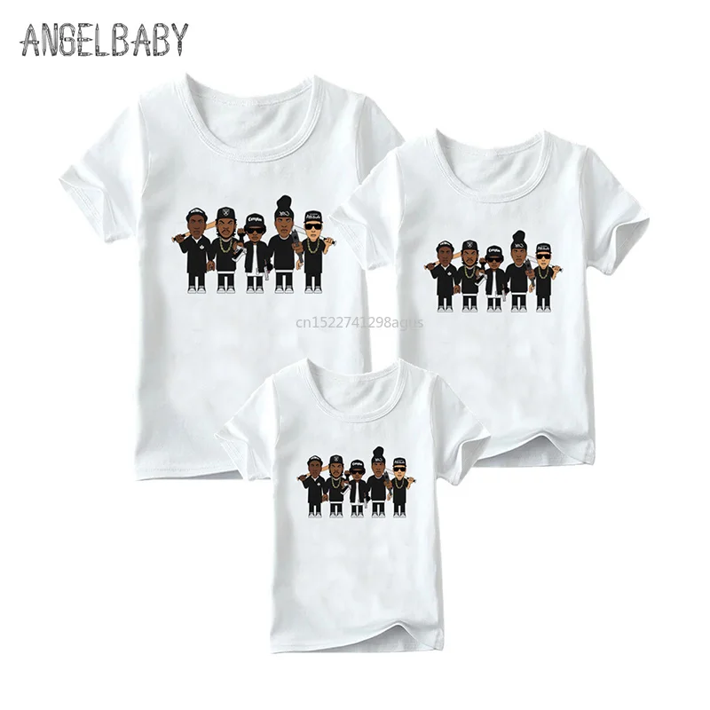 

Family Matching Mom Daughter Girls Clothes T-shirt Tee Korean Fashion NWA Straight Outta Compton White Tshirt Female T-Shirt