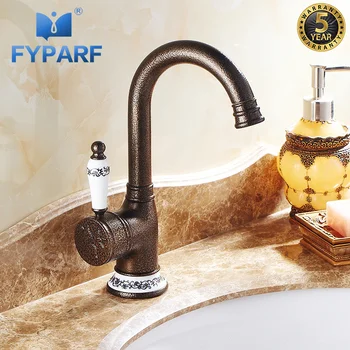 

FYPARF Bathroom Basin Faucet Retro Faucet Wash Basin Tap Water Hotel Copper Mixer Taps Hot Cold Taps Basin Mixer Faucet Torneira