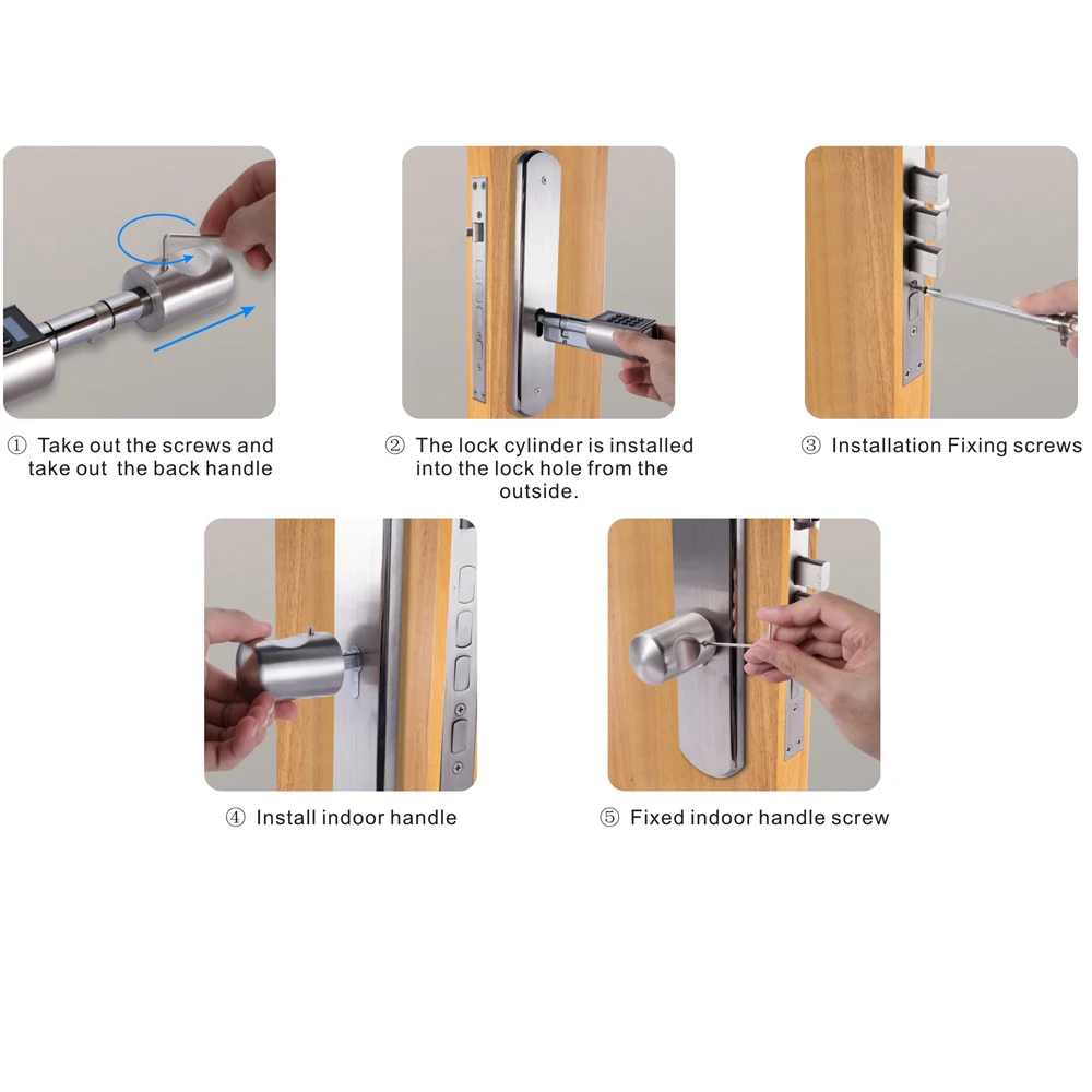 Intelligent Bluetooth Smart electronic cylinder lock with code card and bluetooth Mobile App controlled