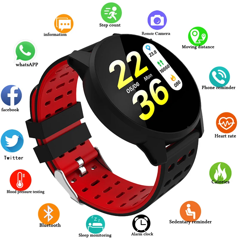 

Sport Smart Watch Men Women Blood Pressure Waterproof Activity Fitness tracker Heart Rate Monitor Smartwatch GPS Android ios