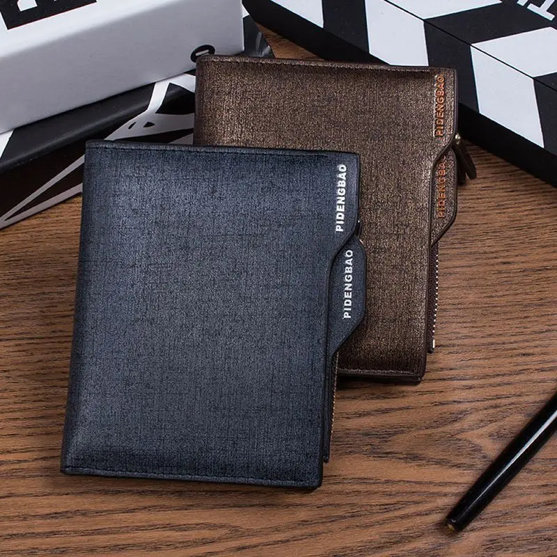 

Men PU Leather ID credit Card holder Clutch Bifold Coin Purse Case Wallet Pockets