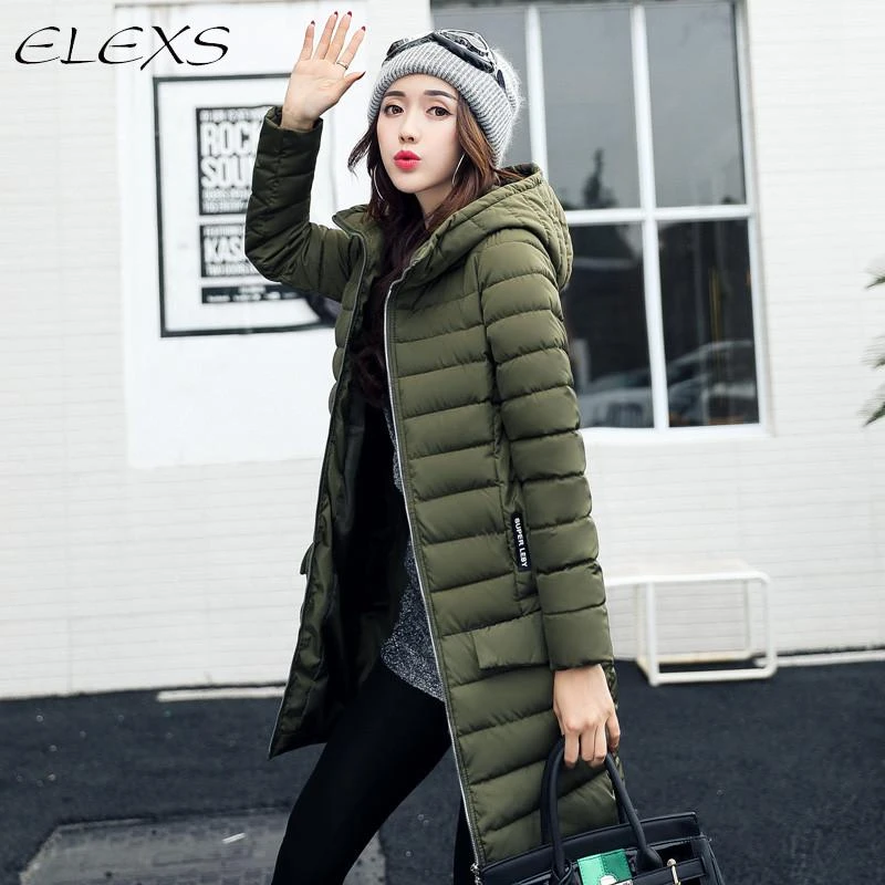 ELEXS 2018 Primavera Chaqueta Parka Mujeres Abrigo de Invierno Mujer Caliente Outwear Con Capucha Algodón Acolchado Chaquetas Abrigos Largos 76813|women winter coat|winter coat womenwinter coat -