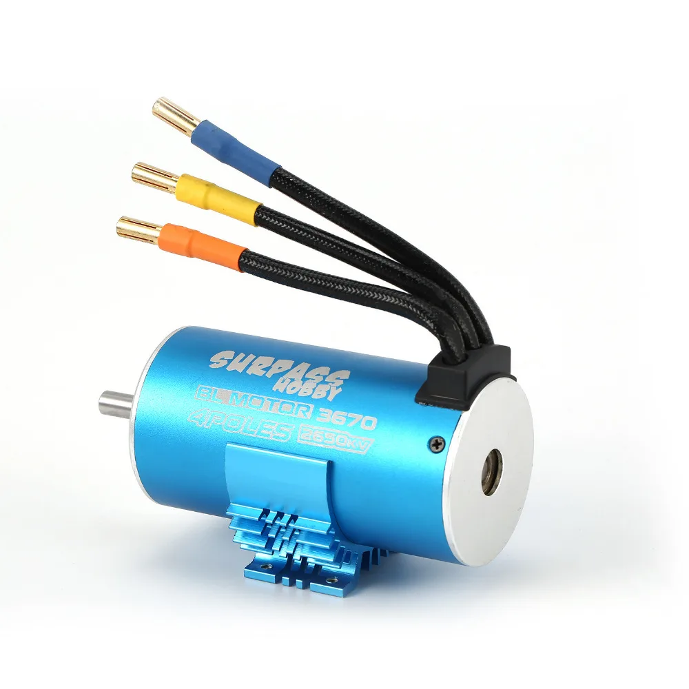

SURPASSHOBBY 3670 2650KV 2Y 5mm Brushless Motor with Heat Sink for 1/8 RC Remote Control Car Parts Spare Parts Component