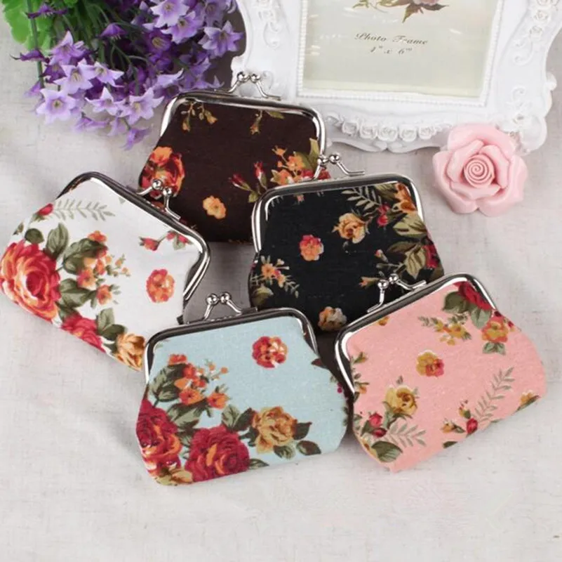 

2019 New Women Men Girl Mini Vintage Canves Printing Coin Purses Hasp Zero Wallet Clutch Small Short Change Purse Money Bag