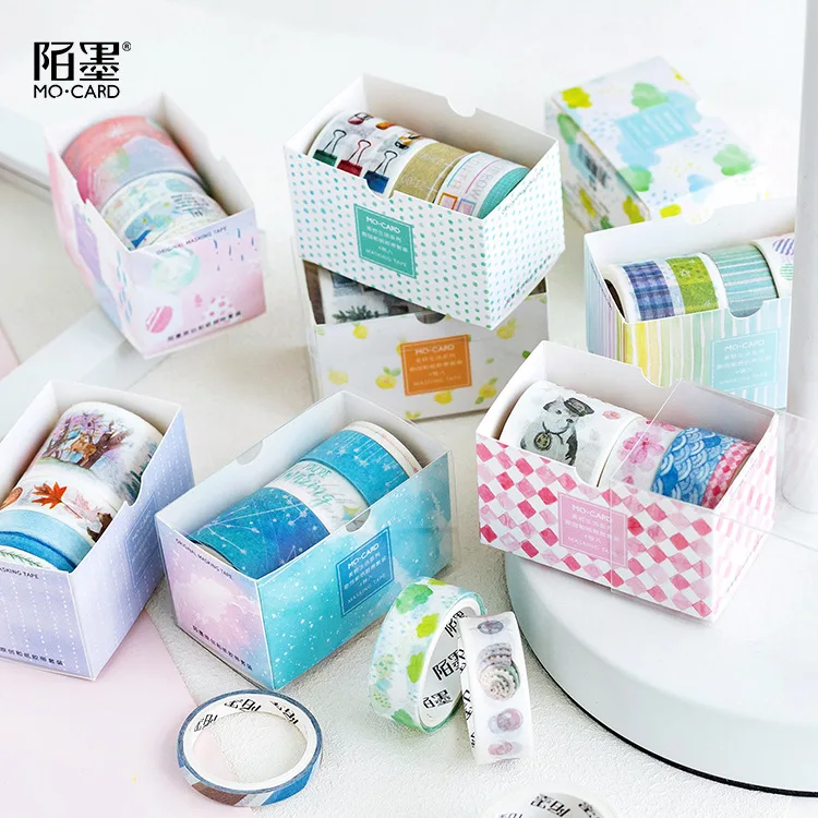 

4pcs/set Good Life Cute Kawaii Masking Washi Tape Paper Adhesive Scrabooking Stickers Diary Diy Decoschool Supplies Stationery