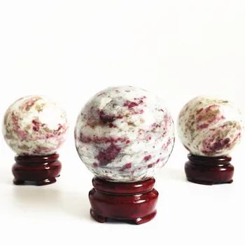 

55mm natural purple tourmaline stonep sphere meditation reiki healing crystals for Home decoration as gifts