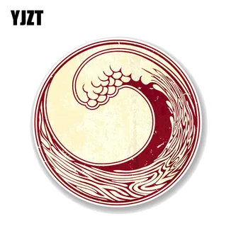

YJZT 12.7CM*12.7CM Japan Surf Fun Decal Japanese Wave PVC Motorcycle Car Sticker 11-00734