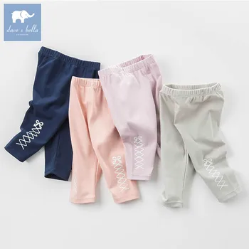 

DB7112 dave bella spring infant baby girls print full length fashion pants children toddler pants girls trousers