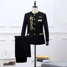 Костюм+ брюки) классическом китайском стиле Вышитые Дракон костюм Школьная Одежда китайский туника костюм мужской традиционный костюм комплект