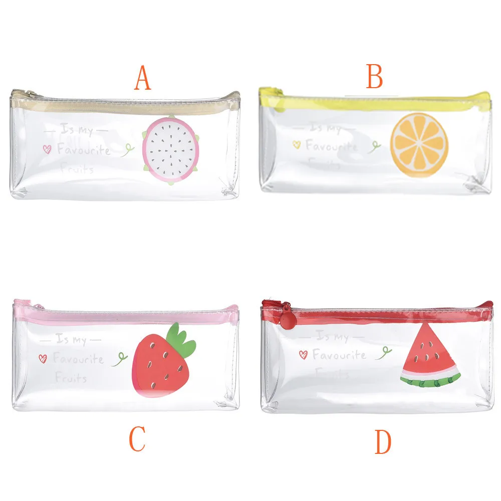 

Transparent Fruit Pencil Pouch Pencil Case Creative Stationery Storage Bag
