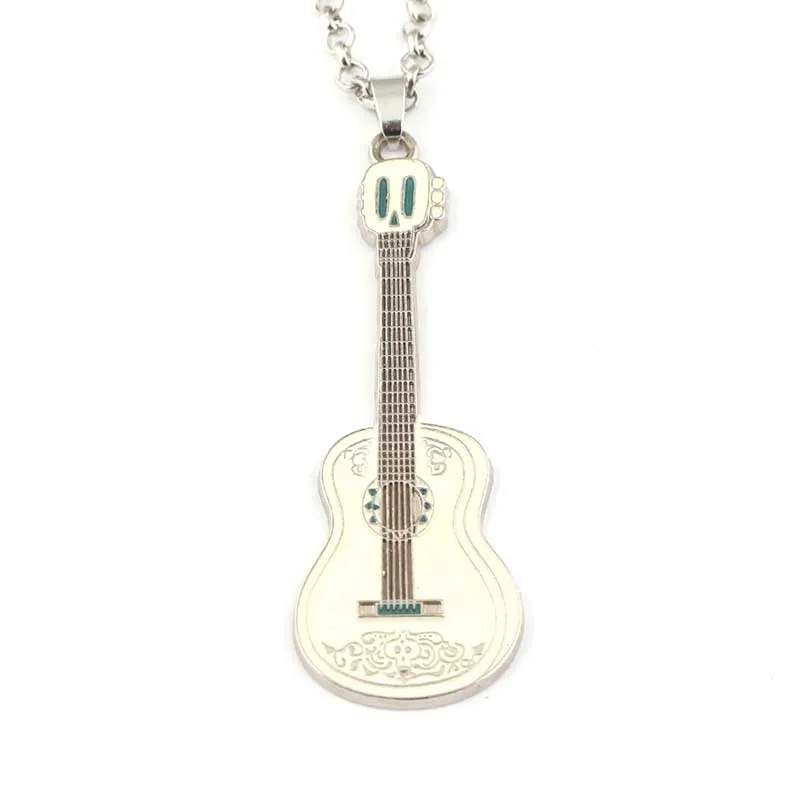 

Coco skul Necklace skull cartoon Guitar Dog Pendant Enamel Boy Girl Jewelry