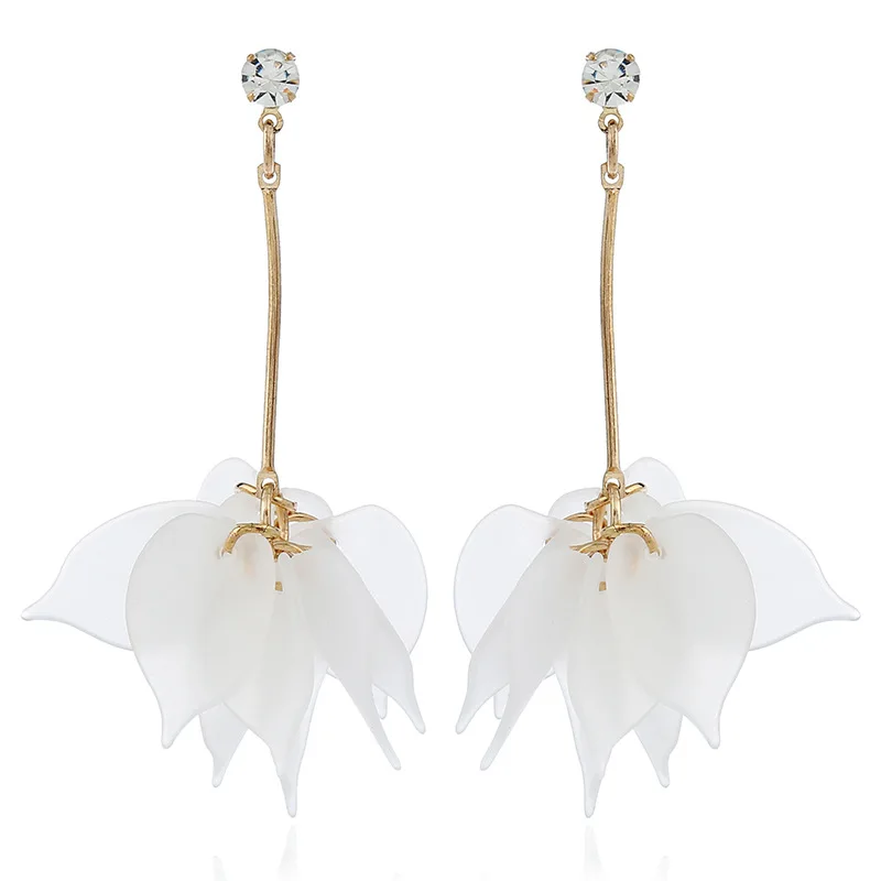 2018 New flower handmade bohemia boho earrings women fashion long hanging earrings crystal female wedding earings party jewelry