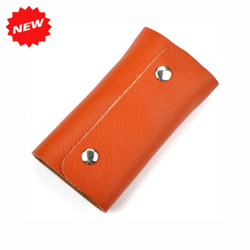 Яркие цвета, женская и мужская сумка для ключей от машины, кошельки из натуральной кожи, практичный держатель для ключей, chaviro, ANS-Y001 - Цвет: Оранжевый