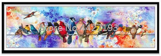 

5d crystal embroidery colorful birds room accessories canvas oil painting textile rhinestone needlework square diamond painting
