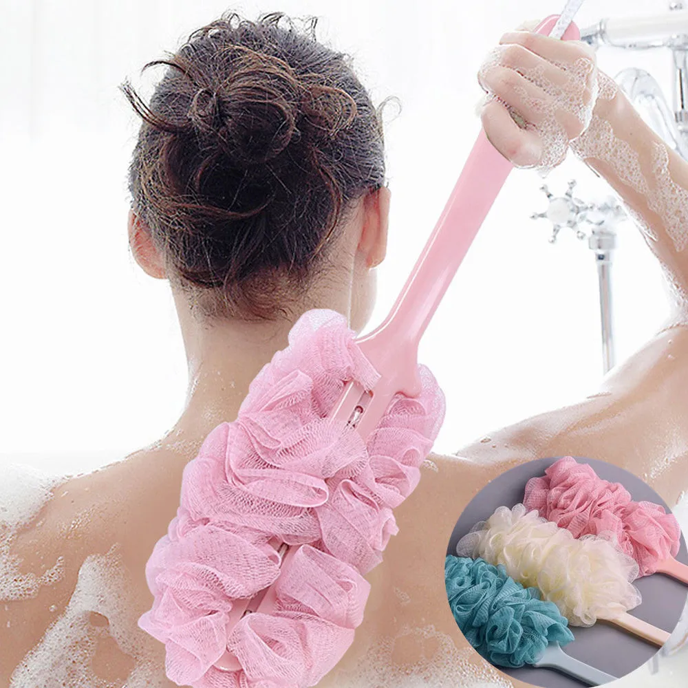 

2017 New practical soft Long Handle Hanging Soft Mesh Back Body Bath Shower Scrubber Brush Sponge massage A2#