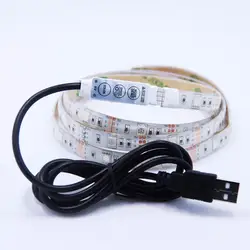 RGB USB Светодиодные ленты Light 5050 SMD гибкие светодиодные полосы света ТВ Задний план Освещение Kit USB кабель 5 В 50 см /1 м/2 м/3 М/4 м/5 м