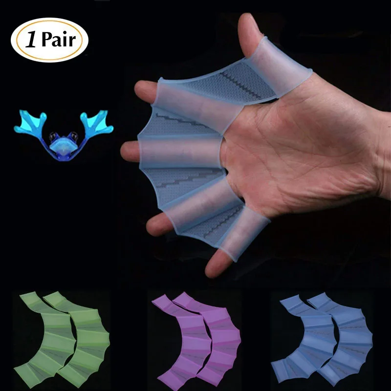 Silicone Swim Gear Fins Flippers Hand Web Training Diving Gloves Elastic 1PCS 