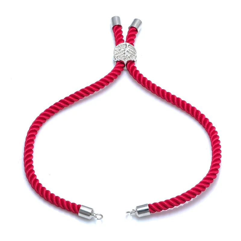 rose red 12 цветов Новые черные красные веревки плетеные веревки регулируемая цепь для шармы-соединители ювелирные изделия для создания браслетов ювелирных изделий - Цвет: rose red