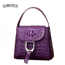 SUWERER новые превосходные женские сумки из натуральной воловьей кожи с узором «крокодиловая кожа» модные роскошные кожаные сумки через плечо от известного бренда