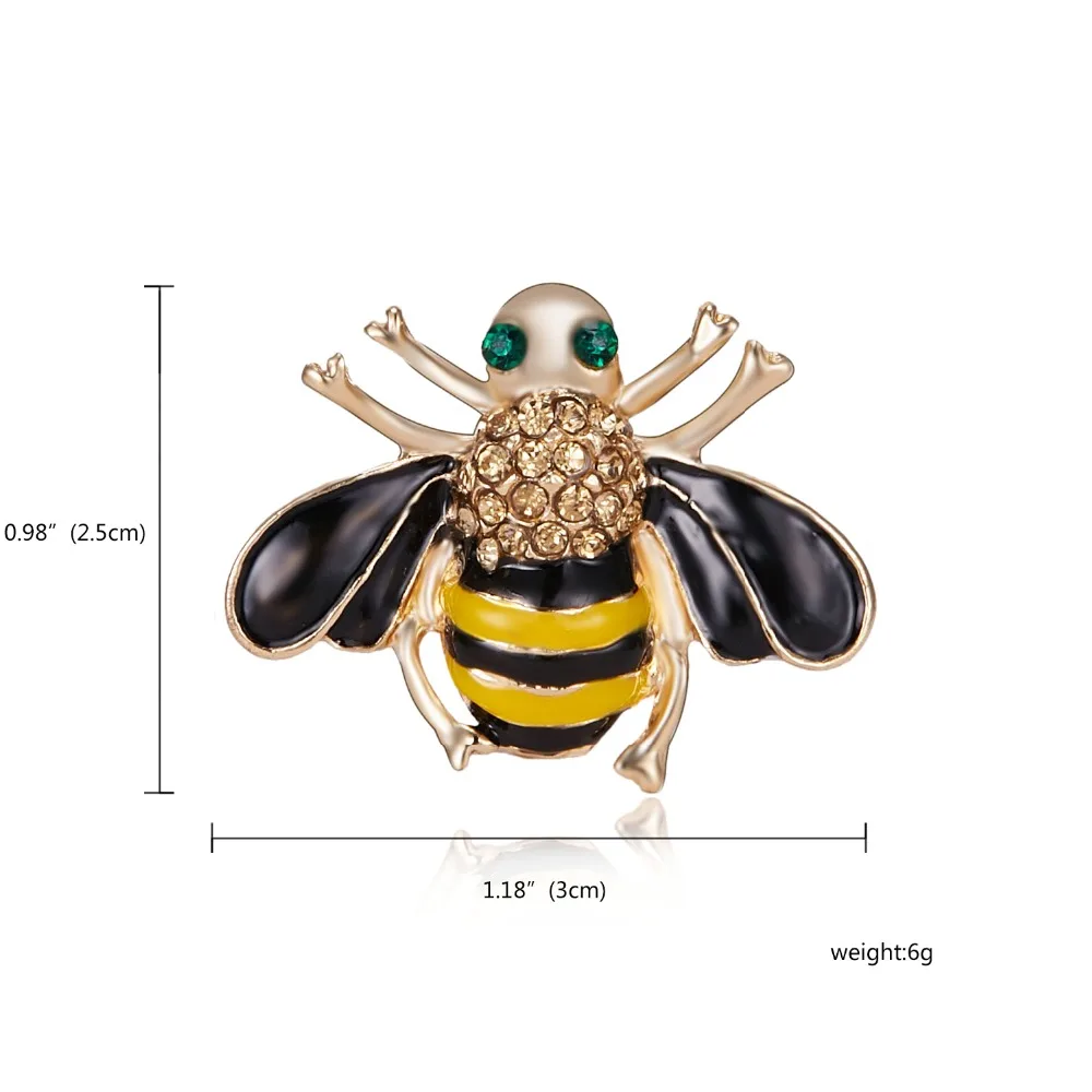 Rinhoo натуральные маленькие животные насекомое муравей броши в виде пчел для женщин Кристалл Бижутерия Аксессуары брошь булавки
