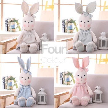 

45cm Kawaii Stripe Skirt Rabbit Backpack Bag Plush Toy Bags Stuffed Animal Toys Baby Toys for Children's Gift
