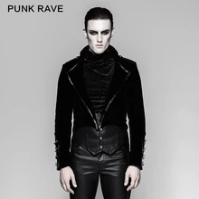 PUNK RAVE Men's Military Uniform Gorgeous Swallow-tail Jacket Coat Gothic Steampunk Vintage Palace Coat Formal Party Trench Coat