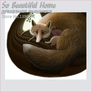 

New Full Cross Stitch Diy Diamond Mosaic Full Drill Diamond Embroidery Needlework Fox Crystal Mosaic Handmade Wall Decor SF306