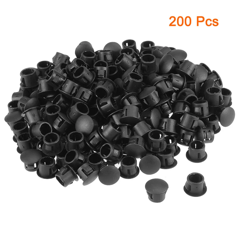 

UXCELL Black 200pcs 8mm Mounted Diameter Snap in Cable Hose Bushing Grommet Protector Electrical Equipment Hold Plugs